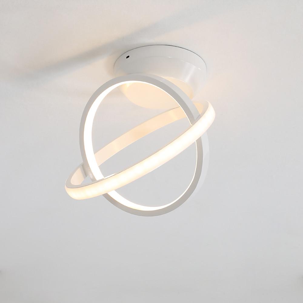 Interlaced Circles LED Flush-Mount Ceiling Light — Black Metal, 2-Light, 7.5W, 10" Diameter