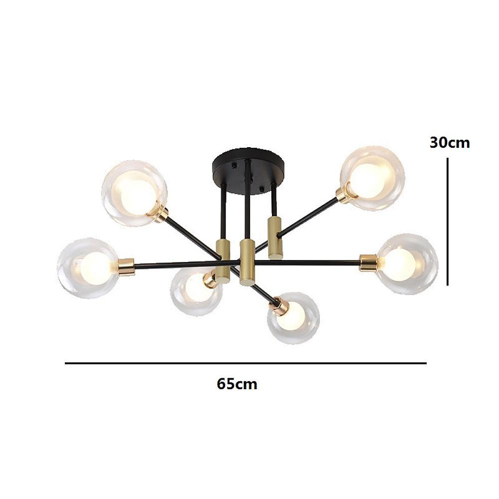Sputnik LED Semi-Flush Mount — Metal and Glass, 6-Light G9, 26" Wide, 5W per Bulb
