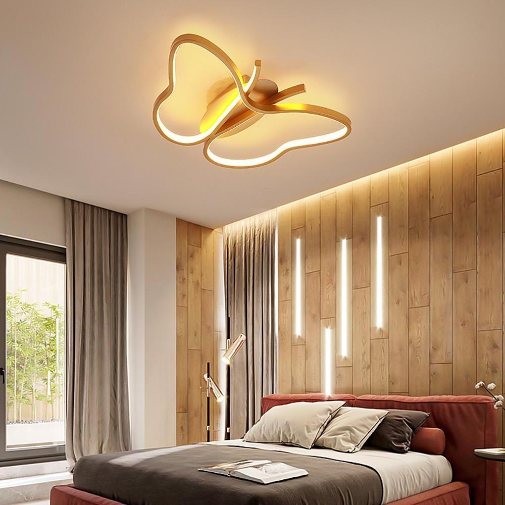 Butterfly LED Flush-Mount Ceiling Light — Metal and PVC, 30W, 3000K / 6000K, 20" × 14"