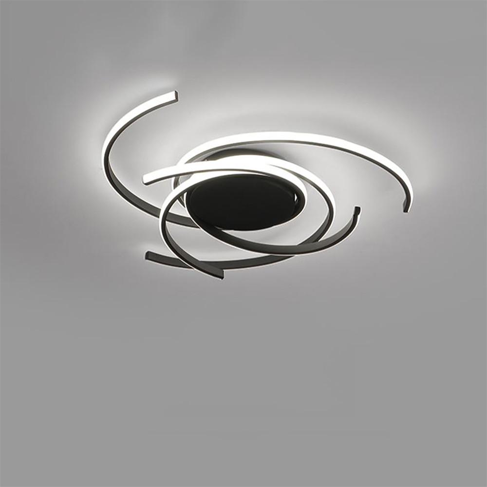 Scattered Semicircle LED Flush-Mount Ceiling Light — Aluminum and Silica Gel, 22", Dimmable with Remote Control