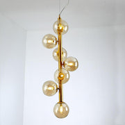 34'' Modern Artistic Glass Pendant Light - 7-Light LED Chandelier Hanging Lamp