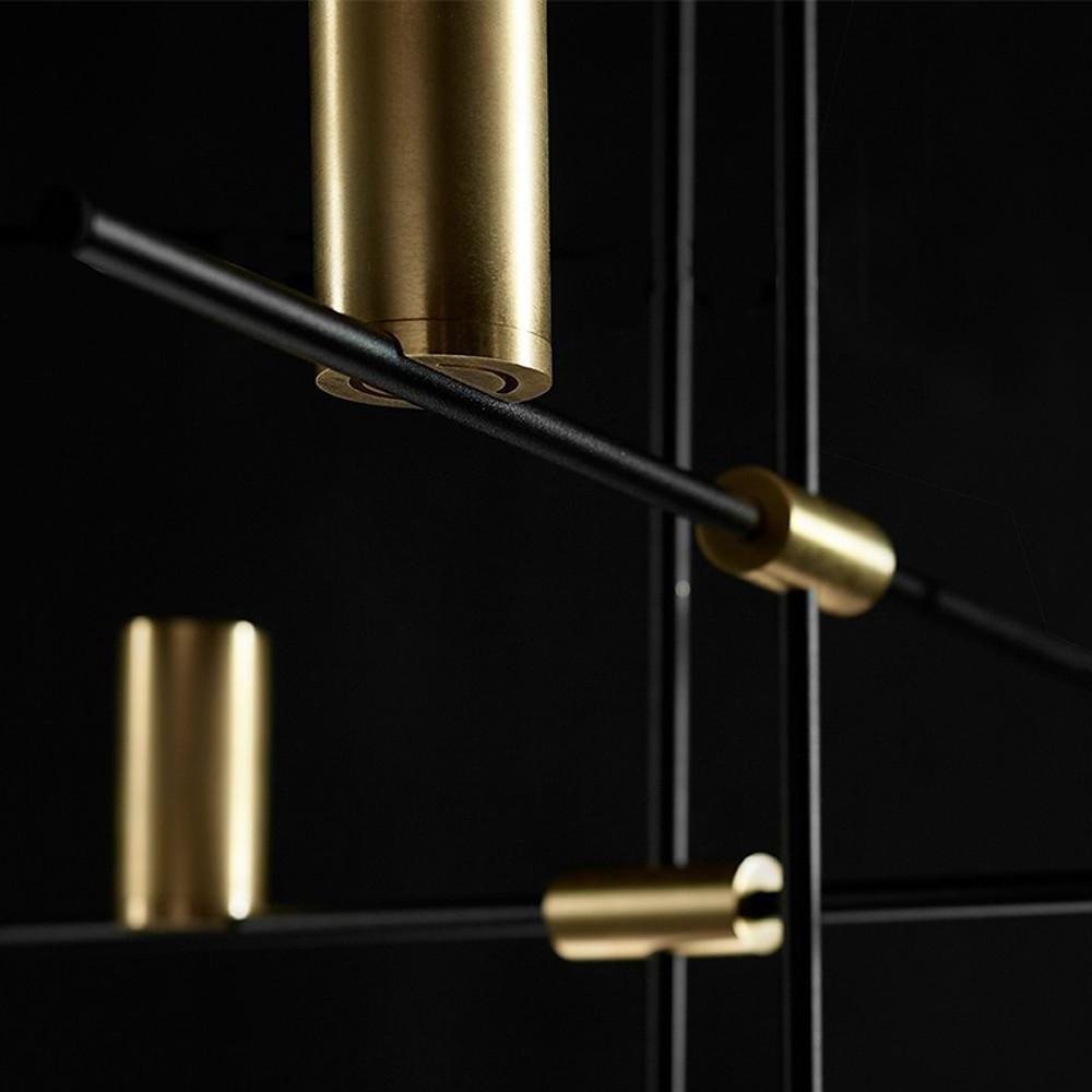 Geometric Sputnik Chandelier — Gold Metal, 12-Light LED, 26" × 54", 3200K / 6000K