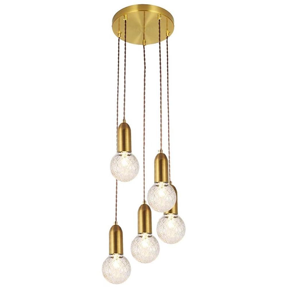 Acrylic Bubble Globe Multi-Light Pendant — Gold Finish, G9 LED, 59" Adjustable Cord, 1- to 18-Light Configurations