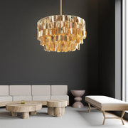 Shell-Shaped Capiz Chandelier — Metal, 4-Light LED, 19.7" Diameter, Gold or White