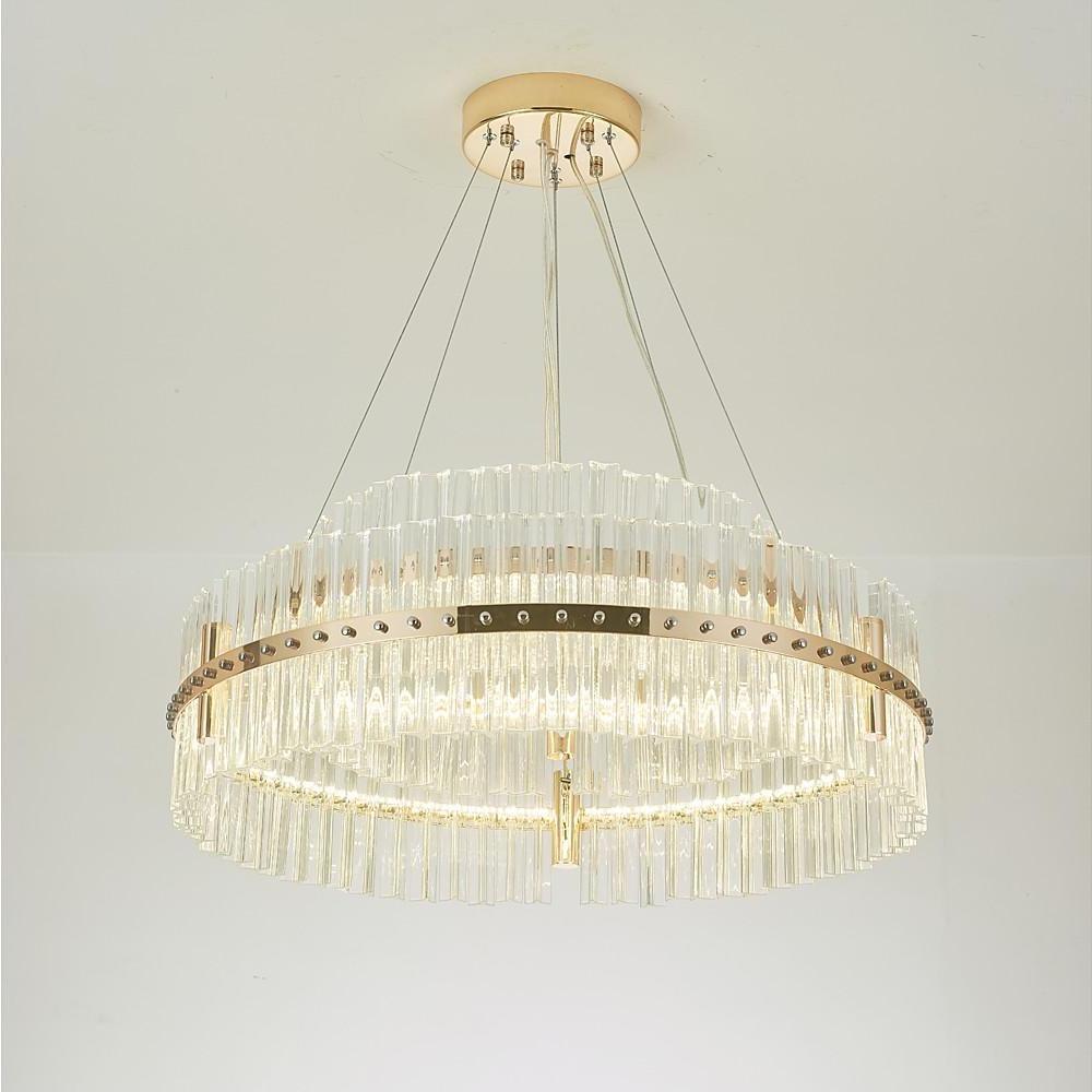Modern Luxury Gold LED Crystal Chandelier with Dozens of Crystals