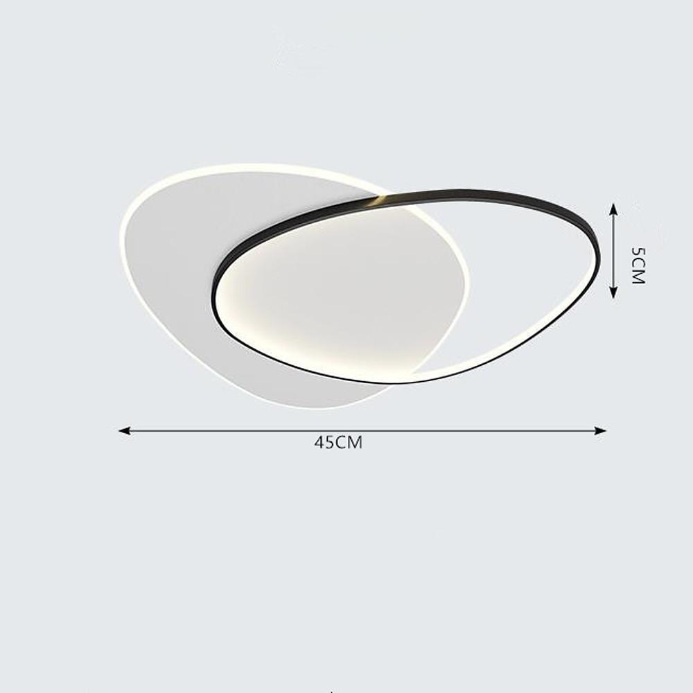 Rounded Triangle LED Flush-Mount Ceiling Light — Aluminum Alloy & Acrylic, 30/38W, 3000K/4000K/6000K, 18" or 22"