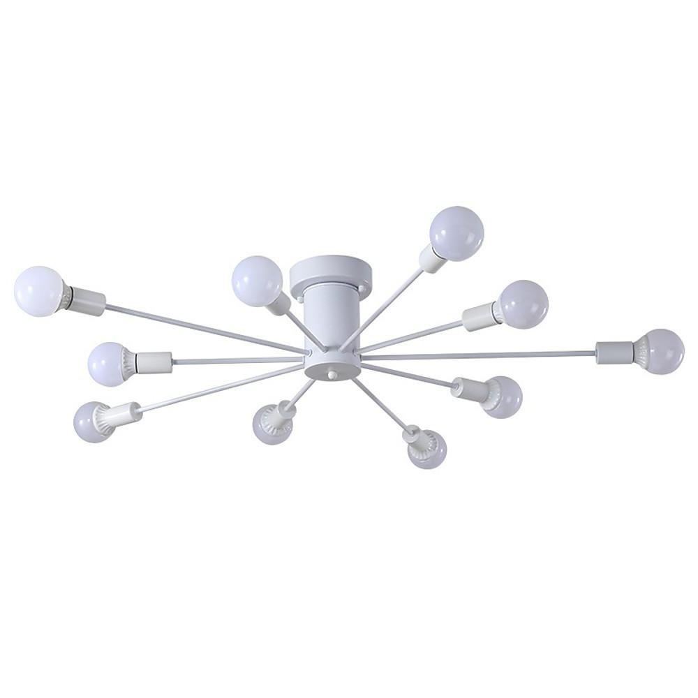Sporadic 10-Light Semi-Flush Chandelier — Metal Iron, Modern Farmhouse, 25" Diameter