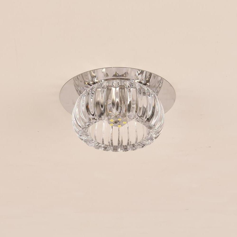 Geometric Crystal Flush-Mount Chandelier — Metal, LED, 7W, RGB + 3000K/6000K