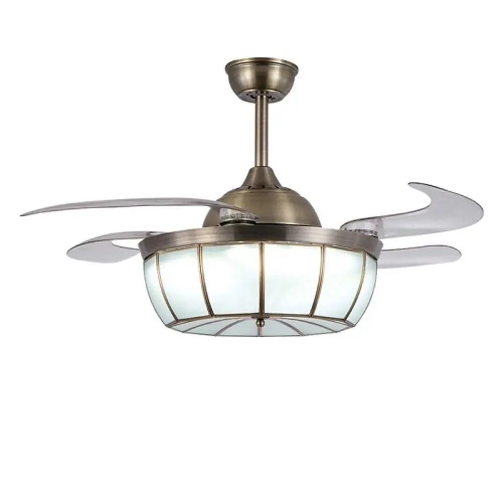 19-Inch Industrial Retractable Ceiling Fan with Light for Home Office Use Luxe