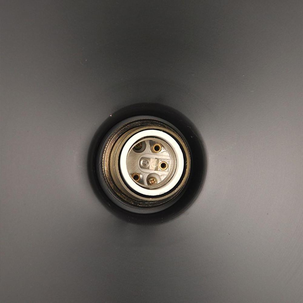 Cone Mini Pendant Light — Black & White Metal, Industrial, Adjustable 47" Cord, LED Compatible