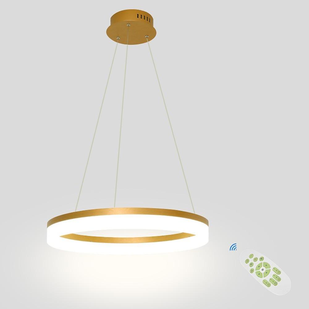 Flat Circular Modern Chandelier — Aluminum & Acrylic, Integrated LED, Dimmable with Remote, 24" or 31", 3000K / 4500K