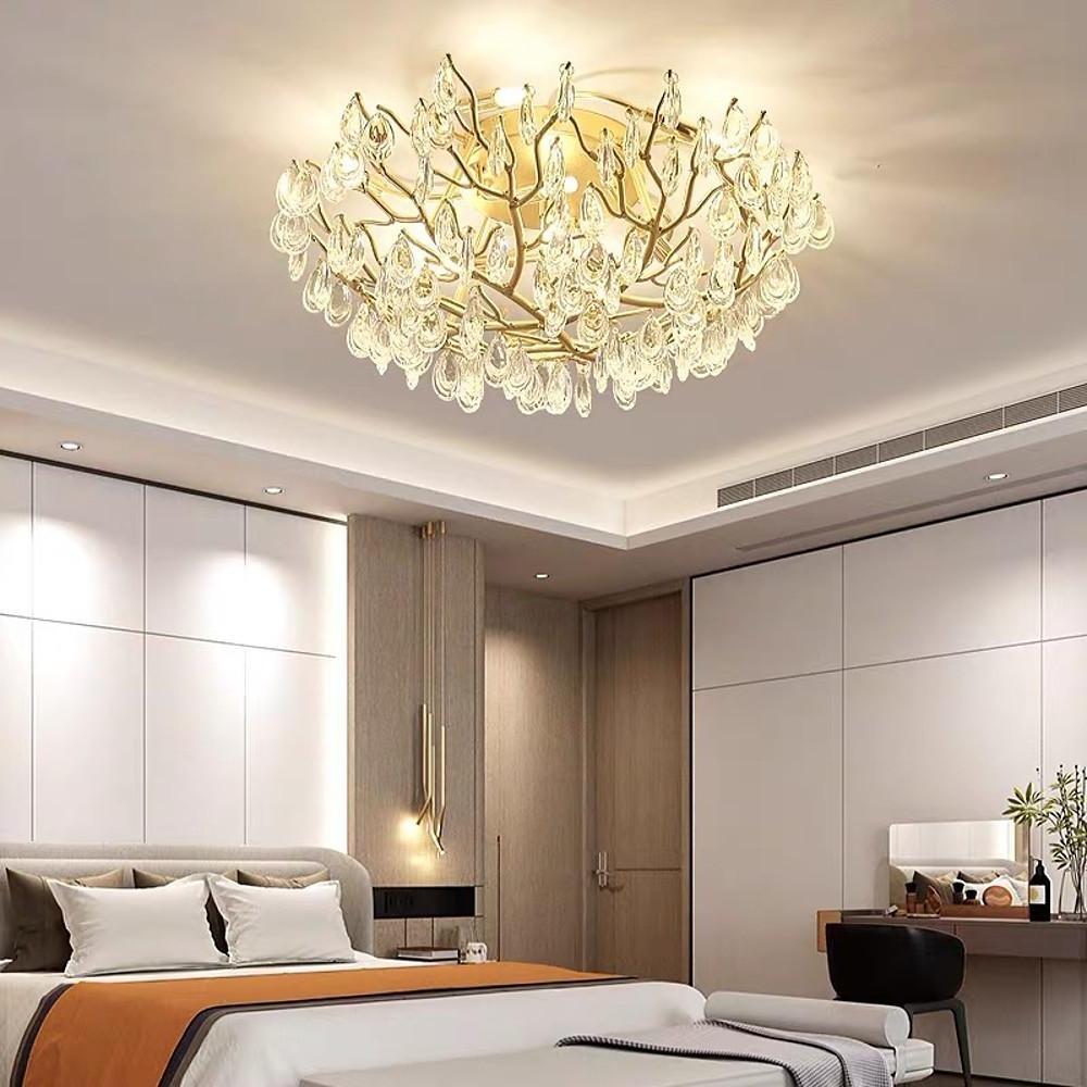 Firefly Sputnik Flush-Mount Chandelier — Aluminum, LED, Three-Step Dimming, 3000K/4500K/6000K, 24" or 31"