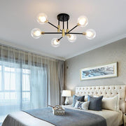 Sputnik LED Semi-Flush Mount — Metal and Glass, 6-Light G9, 26" Wide, 5W per Bulb